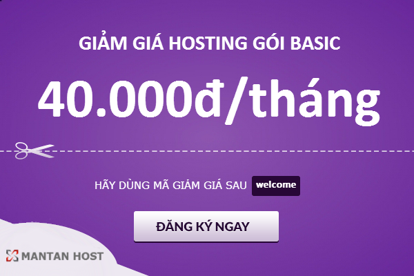 Giảm giá 60% dịch vụ Hosting - VPS áp dụng cho tài khoản mới