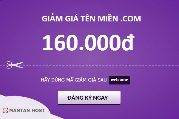 Giảm giá tên miền .com cho khách hàng mới