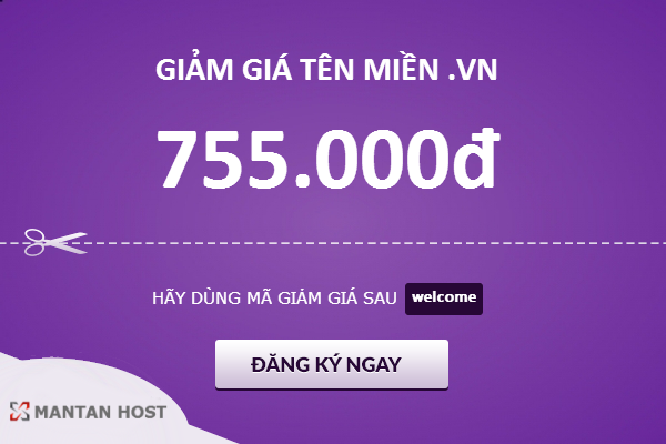 Giảm giá tên miền .vn .com.vn .edu.vn .org.vn